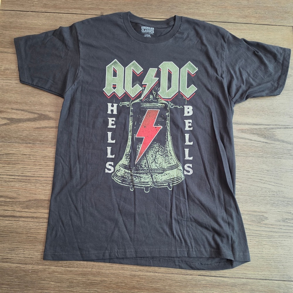 ACDC Hells Bells T-Shirt Mens Large Black Licensed Band Tee
